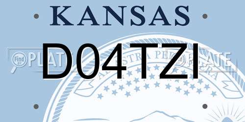 D04TZI Kansas License Plate