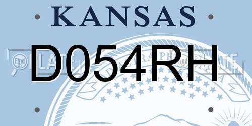 D054RH Kansas License Plate