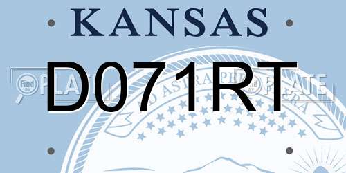 D071RT Kansas License Plate