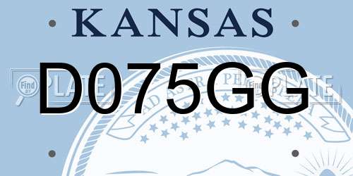 D075GG Kansas License Plate