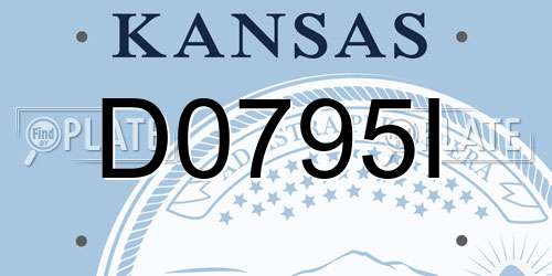 D0795I Kansas License Plate