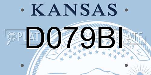 D079BI Kansas License Plate
