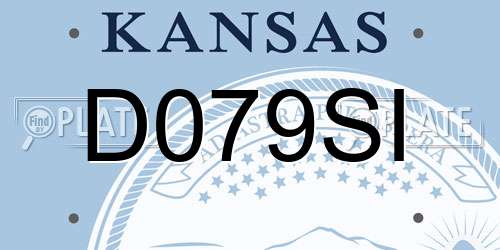 D079SI Kansas License Plate