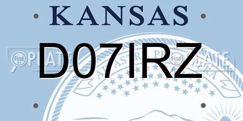 D07IRZ Kansas License Plate