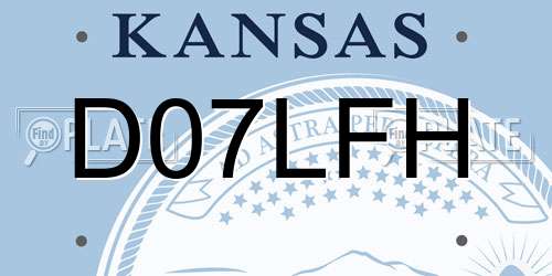 D07LFH Kansas License Plate