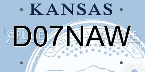 D07NAW Kansas License Plate