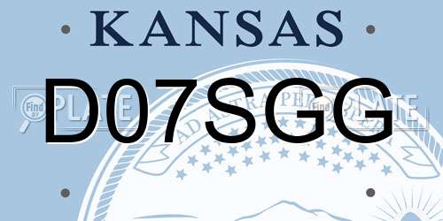 D07SGG Kansas License Plate