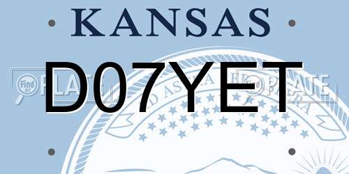 D07YET Kansas License Plate