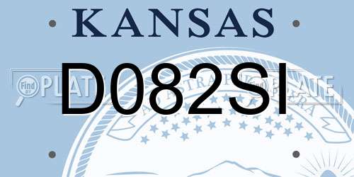D082SI Kansas License Plate