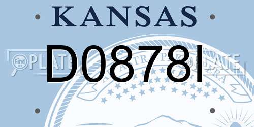 D0878I Kansas License Plate