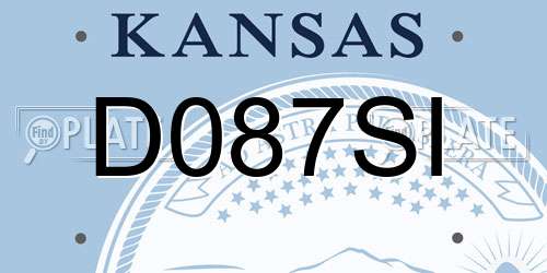 D087SI Kansas License Plate