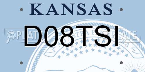 D08TSI Kansas License Plate