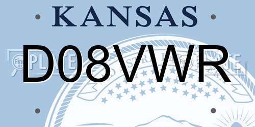 D08VWR Kansas License Plate