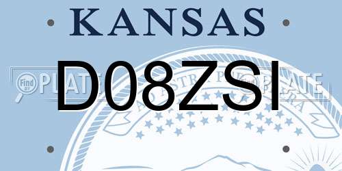 D08ZSI Kansas License Plate