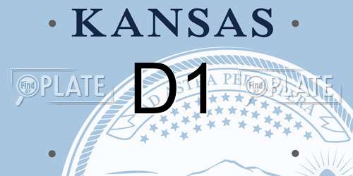 D1 Kansas License Plate