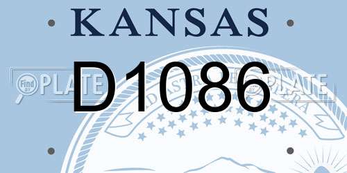 D1086 Kansas License Plate