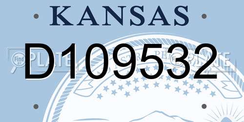 D109532 Kansas License Plate