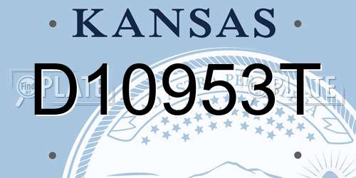 D10953T Kansas License Plate