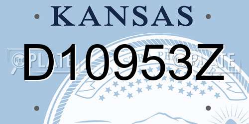 D10953Z Kansas License Plate