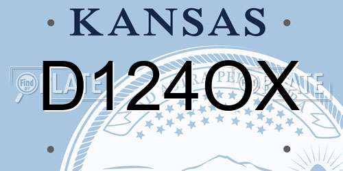 D124OX Kansas License Plate