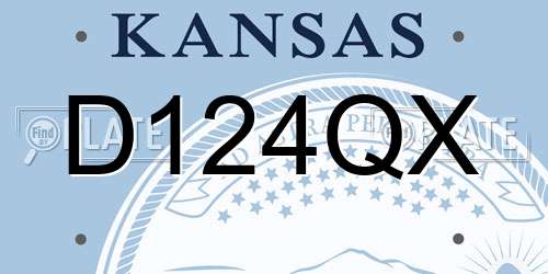 D124QX Kansas License Plate