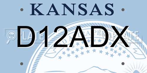 D12ADX Kansas License Plate
