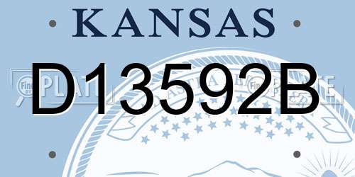 D13592B Kansas License Plate