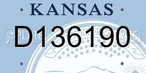 D136190 Kansas License Plate