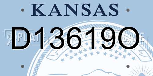 D13619O Kansas License Plate