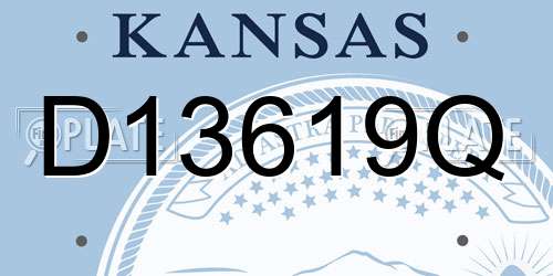 D13619Q Kansas License Plate