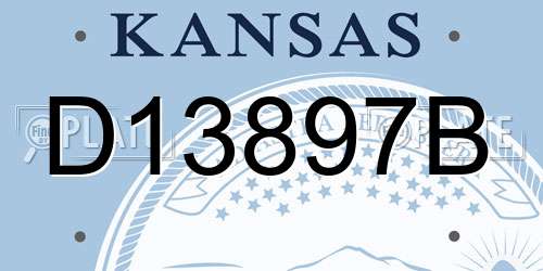 D13897B Kansas License Plate