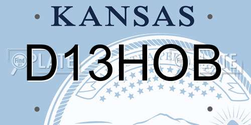D13HOB Kansas License Plate
