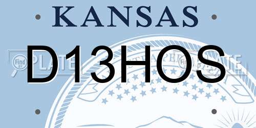 D13HOS Kansas License Plate