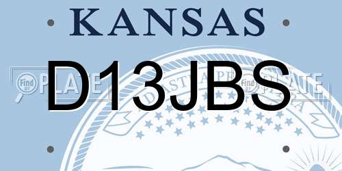 D13JBS Kansas License Plate