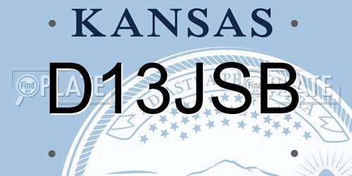 D13JSB Kansas License Plate