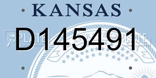 D145491 Kansas License Plate