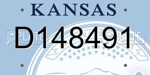 D148491 Kansas License Plate