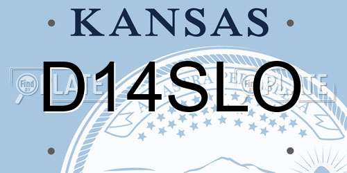 D14SLO Kansas License Plate