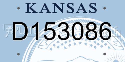 D153086 Kansas License Plate