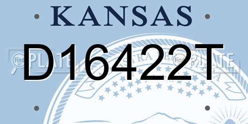 D16422T Kansas License Plate