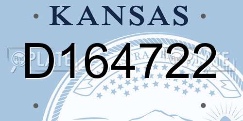 D164722 Kansas License Plate
