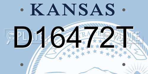D16472T Kansas License Plate
