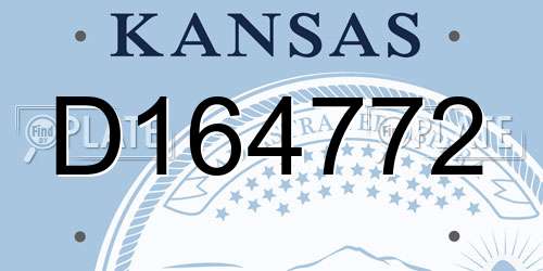 D164772 Kansas License Plate