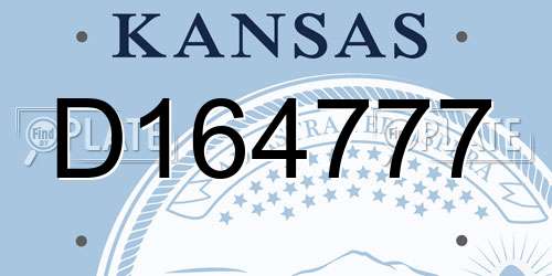 D164777 Kansas License Plate