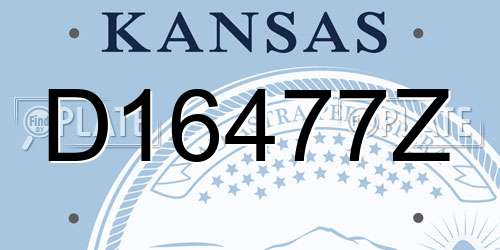 D16477Z Kansas License Plate