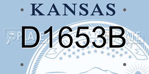 D1653B Kansas License Plate