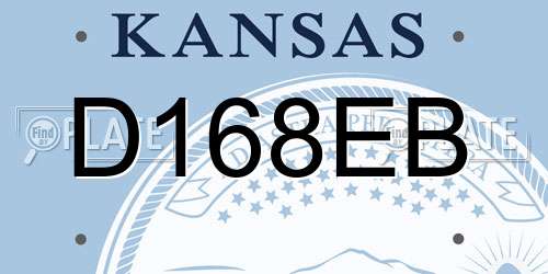 D168EB Kansas License Plate