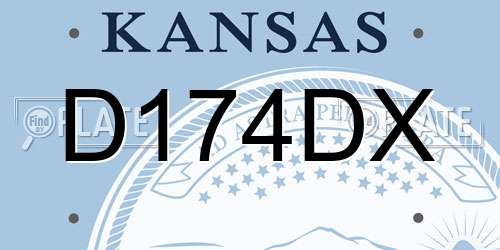 D174DX Kansas License Plate