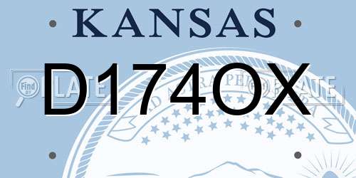 D174OX Kansas License Plate