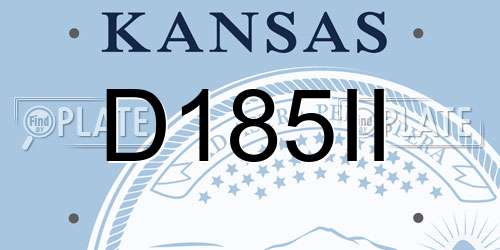 D185II Kansas License Plate